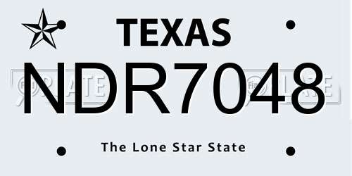 NDR7048 Texas License Plate