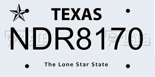 NDR8170 Texas License Plate