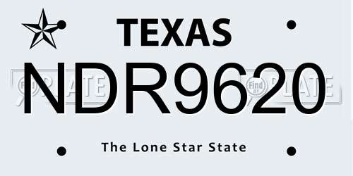 NDR9620 Texas License Plate