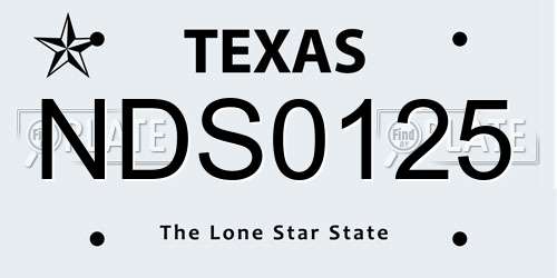 NDS0125 Texas License Plate