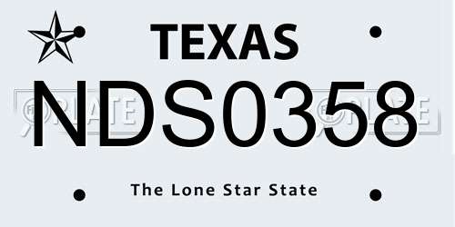 NDS0358 Texas License Plate