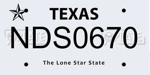 NDS0670 Texas License Plate