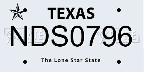 NDS0796 Texas License Plate