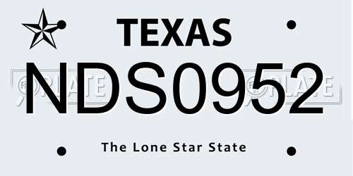NDS0952 Texas License Plate