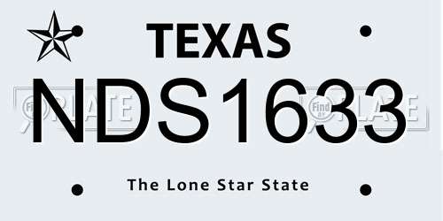 NDS1633 Texas License Plate