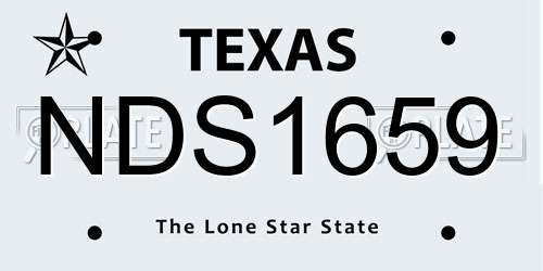 NDS1659 Texas License Plate
