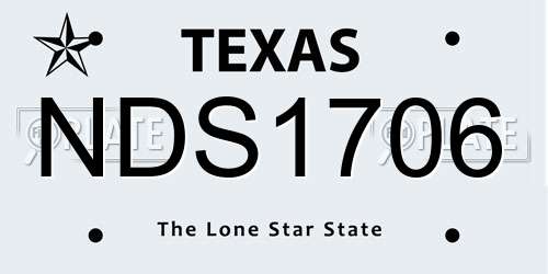 NDS1706 Texas License Plate