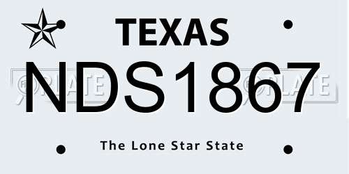NDS1867 Texas License Plate