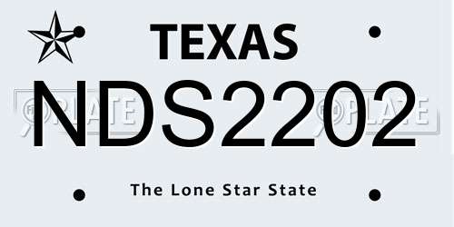 NDS2202 Texas License Plate