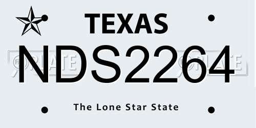 NDS2264 Texas License Plate