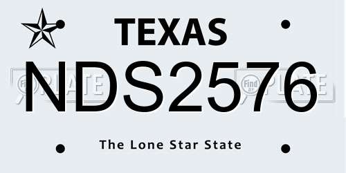 NDS2576 Texas License Plate