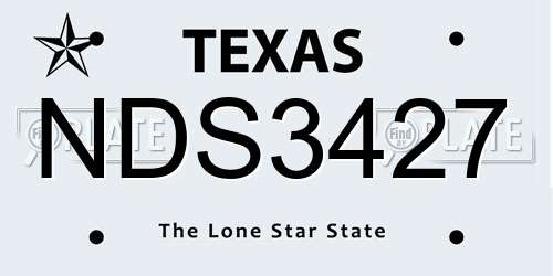 NDS3427 Texas License Plate