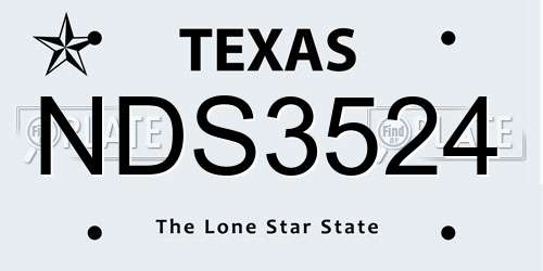 NDS3524 Texas License Plate