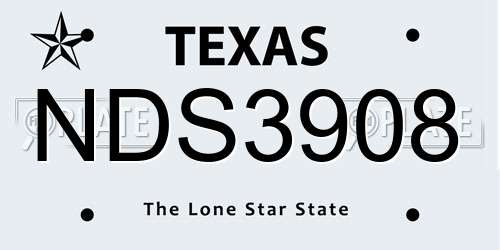NDS3908 Texas License Plate