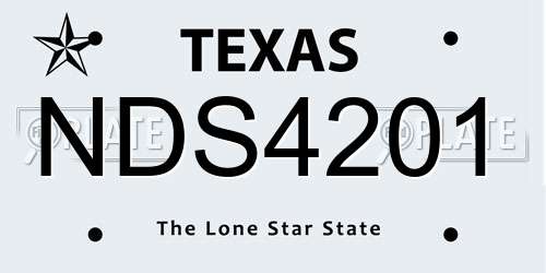 NDS4201 Texas License Plate
