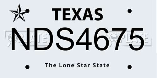 NDS4675 Texas License Plate