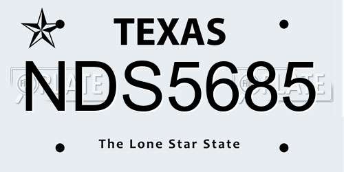 NDS5685 Texas License Plate
