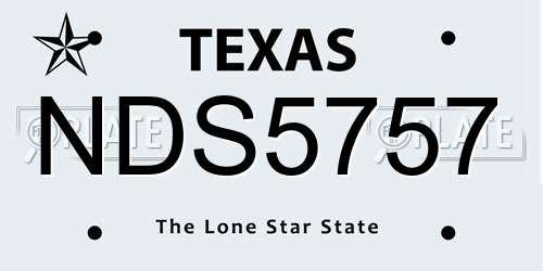 NDS5757 Texas License Plate