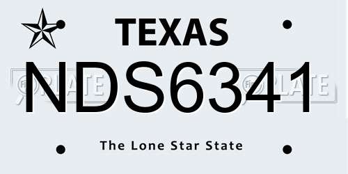 NDS6341 Texas License Plate