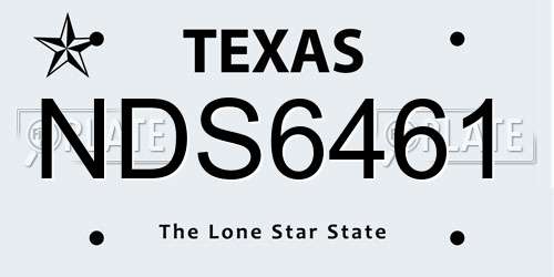 NDS6461 Texas License Plate
