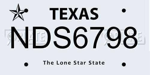 NDS6798 Texas License Plate