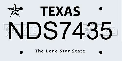 NDS7435 Texas License Plate