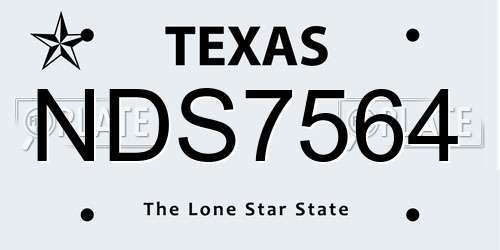 NDS7564 Texas License Plate