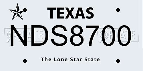 NDS8700 Texas License Plate