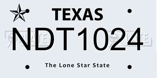 NDT1024 Texas License Plate