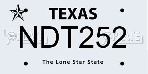 NDT252 Texas License Plate