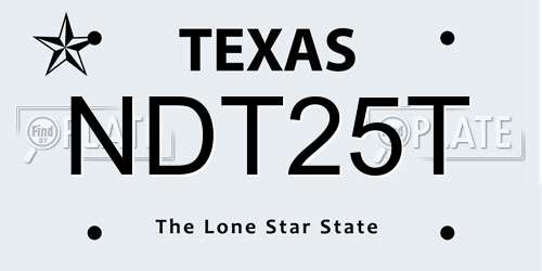 NDT25T Texas License Plate
