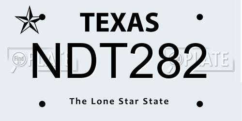 NDT282 Texas License Plate
