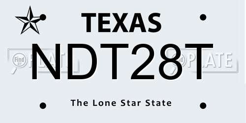 NDT28T Texas License Plate