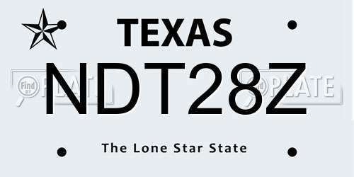 NDT28Z Texas License Plate
