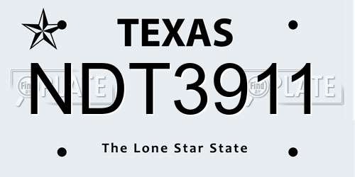 NDT3911 Texas License Plate