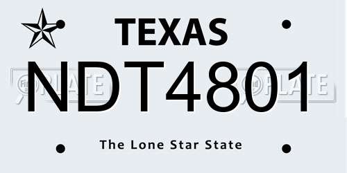 NDT4801 Texas License Plate