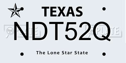 NDT52Q Texas License Plate
