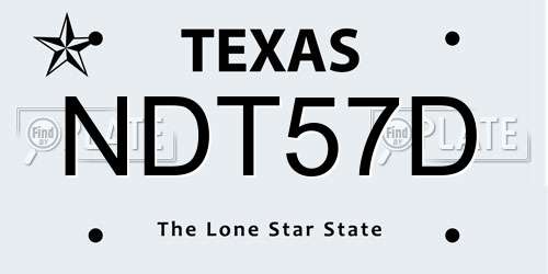 NDT57D Texas License Plate