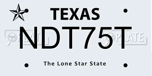 NDT75T Texas License Plate