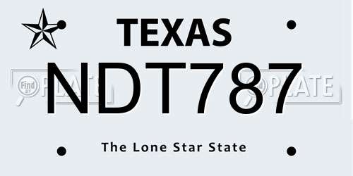 NDT787 Texas License Plate
