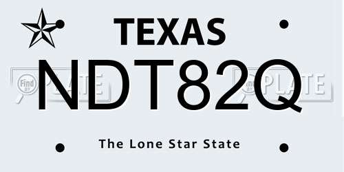 NDT82Q Texas License Plate