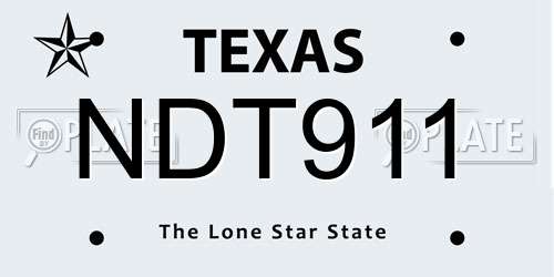 NDT911 Texas License Plate