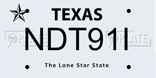 NDT91I Texas License Plate
