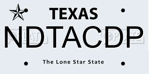 NDTACDP Texas License Plate