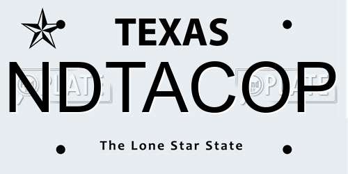 NDTACOP Texas License Plate