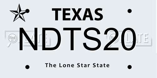 NDTS20 Texas License Plate