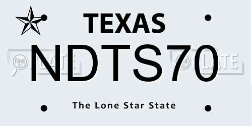 NDTS70 Texas License Plate