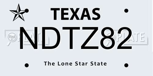 NDTZ82 Texas License Plate