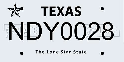 NDY0028 Texas License Plate