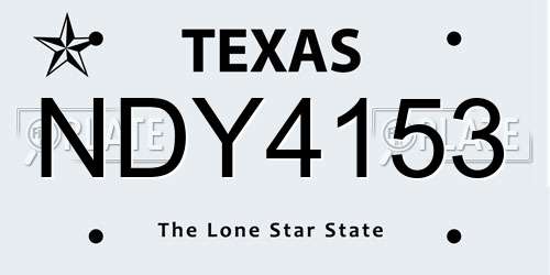 NDY4153 Texas License Plate